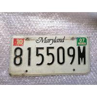 Авто номер США номерной знак штат Maryland usa лот 10