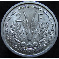 1к Фр. Экваториальная Африка 2 франка 1948 ТОРГ уместен  (392) В КАПСУЛЕ распродажа коллекции