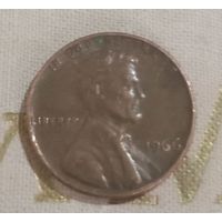 1 цент США 1966 года выпуска.