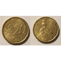 20 евро центов (из оборота) Италия 2009 год
