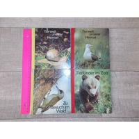 Книги картонные с картинками зверей, птиц, зоопарк.