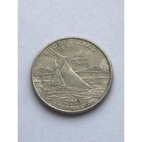 25 центов 2001 г. Род-Айленд, США
