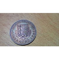 Джерси 1/12 шиллинга, 1945  Освобождение (Король Георг VI)  с пяти рублей....