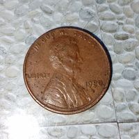 1 цент 1980(D) года США. Красивая монета! Родная патина!