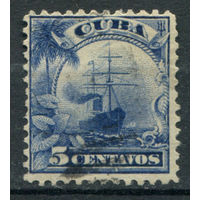 Куба, американская почта - 1899г. - ландшафты, корабль, 5 с - 1 марка - гашёная. Без МЦ!