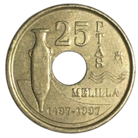 Испания 25 песет, 1997 - Мелилья