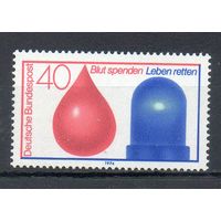 Служба переливания крови и скорая помощь ФРГ 1974 год чистая серия из 1 марки